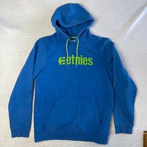 Etnies Hoodie Mens XL Blue Graphic Logo Pullover Skateboarding